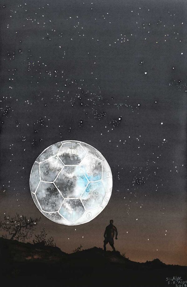 Dier Moon Watercolour Print