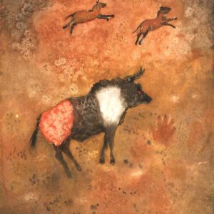 Miro Red Auroch Watercolour Print